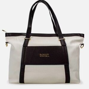 Badgley Mischka “Anna” XL Vegan Leather Tote | Weekender Travel Bag | Gold